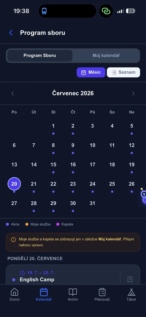 Program sboru v každém telefonu